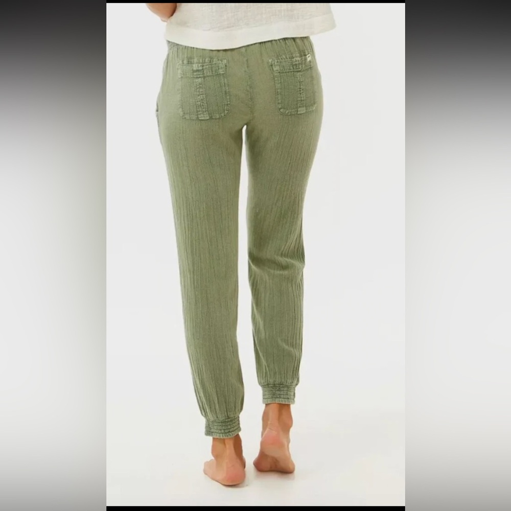 Rip Curl Classic Surf Pants Jogger Cotton Drawstring Beach Green Size Large NWT - Picture 2 of 2